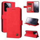 For Xiaomi 14 Pro Skin Feel Life Tree Metal Button Leather Phone Case(Red) - 1