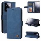 For Xiaomi 14 Pro Skin Feel Life Tree Metal Button Leather Phone Case(Blue) - 1