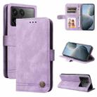 For Xiaomi Redmi K70 / K70 Pro Skin Feel Life Tree Metal Button Leather Phone Case(Purple) - 1