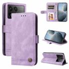 For Xiaomi Redmi K70E Skin Feel Life Tree Metal Button Leather Phone Case(Purple) - 1