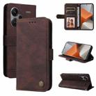 For Xiaomi Redmi Note13 Pro+ 5G Global Skin Feel Life Tree Metal Button Leather Phone Case(Brown) - 1