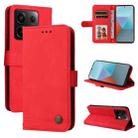 For Xiaomi Redmi Note13 Pro 5G Global Skin Feel Life Tree Metal Button Leather Phone Case(Red) - 1
