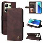 For Xiaomi Redmi Note13 4G Skin Feel Life Tree Metal Button Leather Phone Case(Brown) - 1