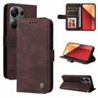 For Xiaomi Redmi Note13 Pro 4G Global/Poco M6 Pro 4G Skin Feel Life Tree Metal Button Leather Phone Case(Brown) - 1