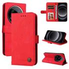 For Xiaomi 14 Ultra Skin Feel Life Tree Metal Button Leather Phone Case(Red) - 1