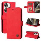 For Xiaomi Poco F6 Skin Feel Life Tree Metal Button Leather Phone Case(Red) - 1