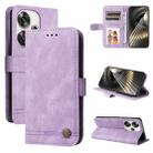 For Xiaomi Poco F6 Skin Feel Life Tree Metal Button Leather Phone Case(Purple) - 1