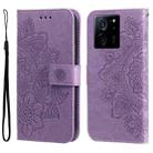 For Xiaomi 13T / Redmi K60 Ultra 7-petal Flowers Embossing Leather Phone Case(Light Purple) - 1