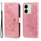 For Xiaomi Redmi 13C 4G 7-petal Flowers Embossing Leather Phone Case(Rose Gold) - 1