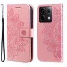 For Xiaomi Redmi Note13 Pro 5G Global 7-petal Flowers Embossing Leather Phone Case(Rose Gold) - 1