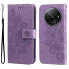 For Xiaomi Redmi A3 7-petal Flowers Embossing Leather Phone Case(Light Purple) - 1