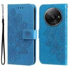 For Xiaomi Redmi A3 7-petal Flowers Embossing Leather Phone Case(Blue) - 1