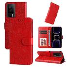 For Xiaomi Redmi K60 / K60 Pro Embossed Sunflower Leather Phone Case(Red) - 1