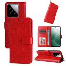 For Xiaomi 14 Embossed Sunflower Leather Phone Case(Red) - 1