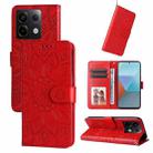 For Xiaomi Redmi Note13 Pro 5G Global Embossed Sunflower Leather Phone Case(Red) - 1