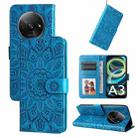 For Xiaomi Redmi A3 Embossed Sunflower Leather Phone Case(Blue) - 1