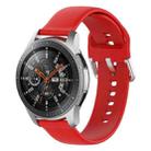 22mm Universal Silver Buckle Silicone Watch Band, Size:L(Red) - 1