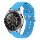 22mm Universal Silver Buckle Silicone Watch Band, Size:L(Blue Sky) - 1