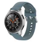 22mm Universal Silver Buckle Silicone Watch Band, Size:L(Blue Grey) - 1