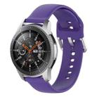 22mm Universal Silver Buckle Silicone Watch Band, Size:L(Purple) - 1