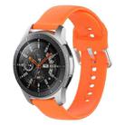 22mm Universal Silver Buckle Silicone Watch Band, Size:S(Orange) - 1