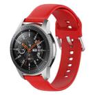 22mm Universal Silver Buckle Silicone Watch Band, Size:S(Red) - 1