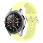 22mm Universal Silver Buckle Silicone Watch Band, Size:S(Yellow) - 1