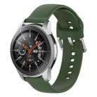 22mm Universal Silver Buckle Silicone Watch Band, Size:S(Dark Green) - 1