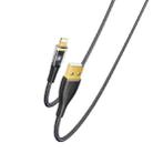 YESIDO CA104 2.4A USB to 8 Pin Transparent Charging Data Cable, Length:1.2m(Black) - 1