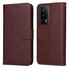 For Xiaomi Redmi K60 / K60 Pro Classic Calf Texture Flip Leather Phone Case(Brown) - 1