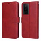 For Xiaomi Redmi K60 / K60 Pro Classic Calf Texture Flip Leather Phone Case(Red) - 1