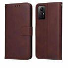 For Xiaomi Redmi Note 12S 4G Classic Calf Texture Flip Leather Phone Case(Brown) - 1