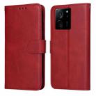 For Xiaomi 13T / Redmi K60 Ultra Classic Calf Texture Flip Leather Phone Case(Red) - 1