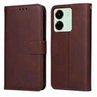 For Xiaomi Redmi 13C 4G Classic Calf Texture Flip Leather Phone Case(Brown) - 1