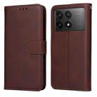 For Xiaomi Redmi K70 / K70 Pro Classic Calf Texture Flip Leather Phone Case(Brown) - 1