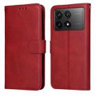 For Xiaomi Redmi K70E Classic Calf Texture Flip Leather Phone Case(Red) - 1
