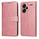 For Xiaomi Redmi Note13 Pro+ 5G Global Classic Calf Texture Flip Leather Phone Case(Rose Gold) - 1