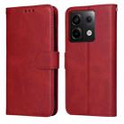 For Xiaomi Redmi Note13 Pro 5G Global Classic Calf Texture Flip Leather Phone Case(Red) - 1