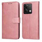 For Xiaomi Redmi Note13 5G Global Classic Calf Texture Flip Leather Phone Case(Rose Gold) - 1