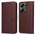 For Xiaomi Redmi Note13 Pro 4G Global/Poco M6 Pro 4G Classic Calf Texture Flip Leather Phone Case(Brown) - 1