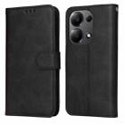 For Xiaomi Redmi Note13 Pro 4G Global/Poco M6 Pro 4G Classic Calf Texture Flip Leather Phone Case(Black) - 1