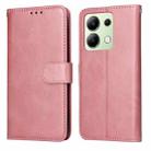 For Xiaomi Redmi Note13 4G Classic Calf Texture Flip Leather Phone Case(Rose Gold) - 1