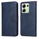 For Xiaomi Redmi Note13 4G Classic Calf Texture Flip Leather Phone Case(Blue) - 1
