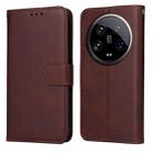 For Xiaomi 14 Ultra Classic Calf Texture Flip Leather Phone Case(Brown) - 1