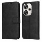 For Xiaomi Poco F6 Classic Calf Texture Flip Leather Phone Case(Black) - 1