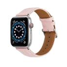 Embossed Line Genuine Leather Watch Band For Apple Watch Ultra 49mm(Pink) - 1