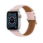 Embossed Line Genuine Leather Watch Band For Apple Watch 4 44mm(Pink) - 1
