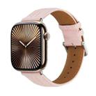 Embossed Line Genuine Leather Watch Band For Apple Watch Series 10 42mm(Pink) - 1