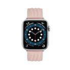 Embossed Line Genuine Leather Watch Band For Apple Watch Series 10 42mm(Pink) - 3