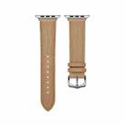 Embossed Line Genuine Leather Watch Band For Apple Watch Series 10 42mm(Khaki) - 2